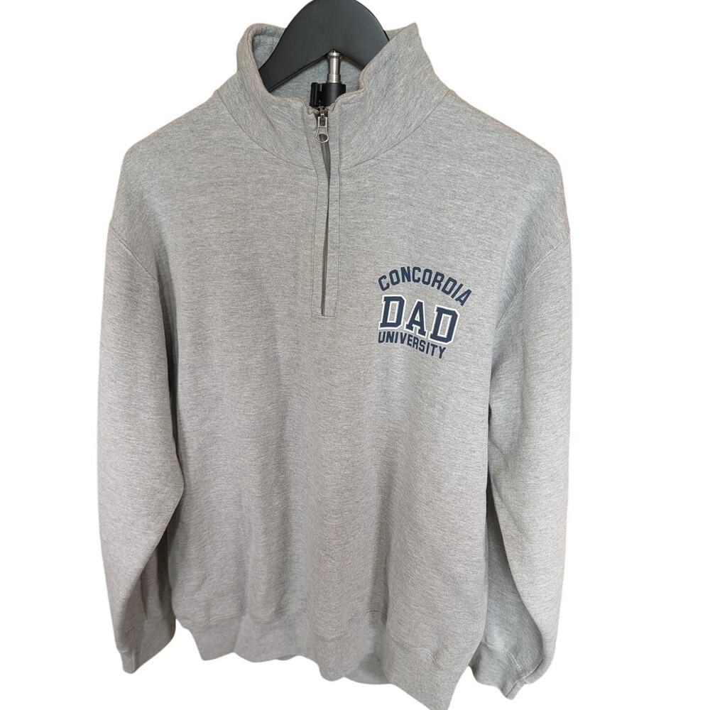 Concordia University Gear For Sports Gray Quarter Zip Sweatshirt Medium